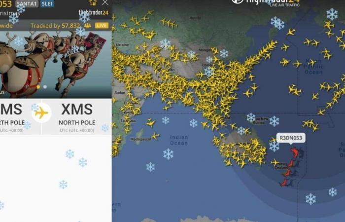 Check out Santa's sleigh on the site to monitor planes: so children can follow the journey in real time