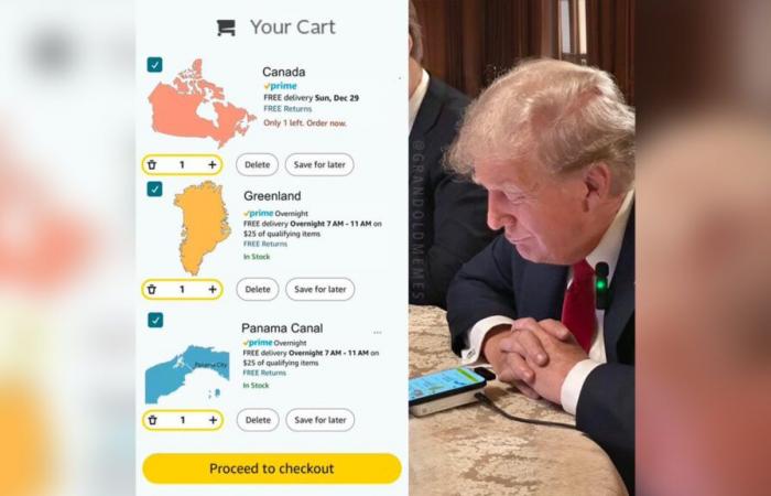 Trump “buys” Canada on Amazon