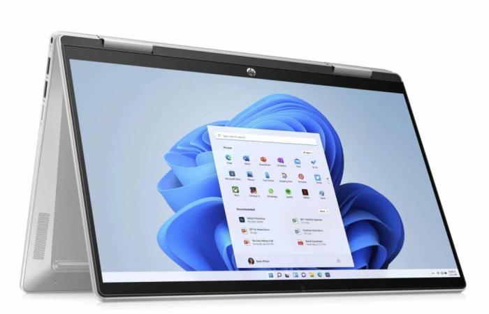 Promo €899 HP Pavilion x360 14-ek1034nf, 2-in-1 laptop PC 14″ touchscreen tablet Silver nomadic 7h Ultrabook easy to carry under Intel Core i7