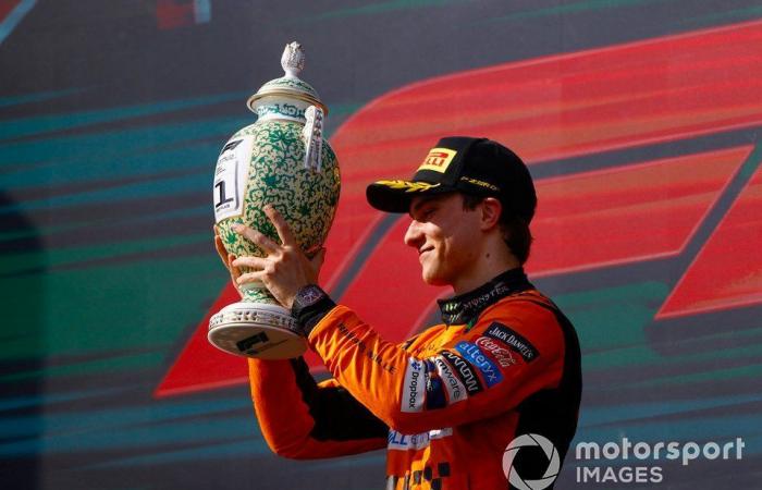 The trophies of the 2024 Formula 1 season