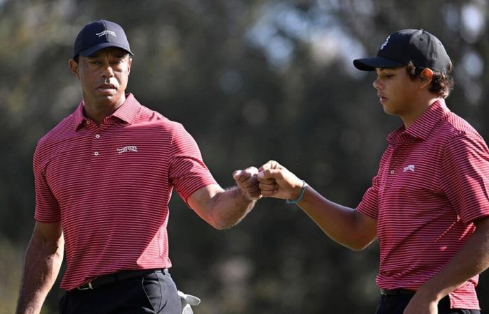 Tiger Woods and his ex-wife Elin Nordegren share an emotional embrace after the golf tournament.