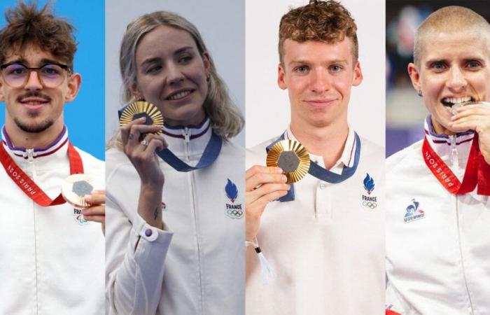 Léon Marchand, Alexandre Leauté, Cassandre Beaugrand and Marie Patouillet, crowned champions of French champions by L'Équipe