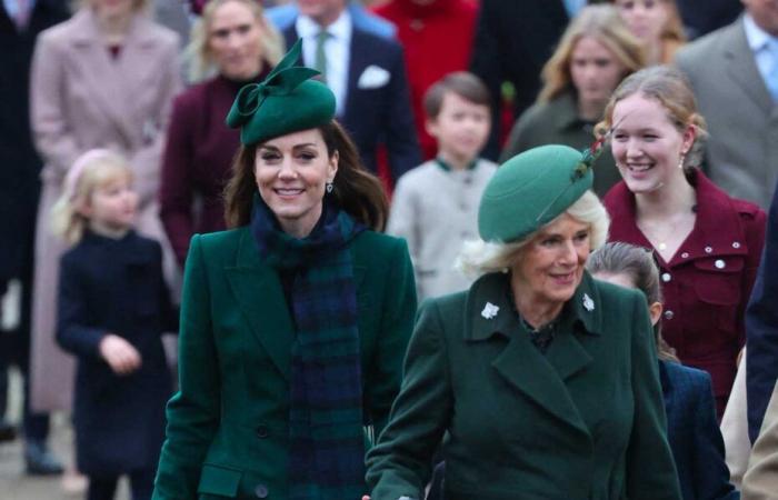 The Princess of Wales and Queen Camilla matched at Christmas service at Sandringham