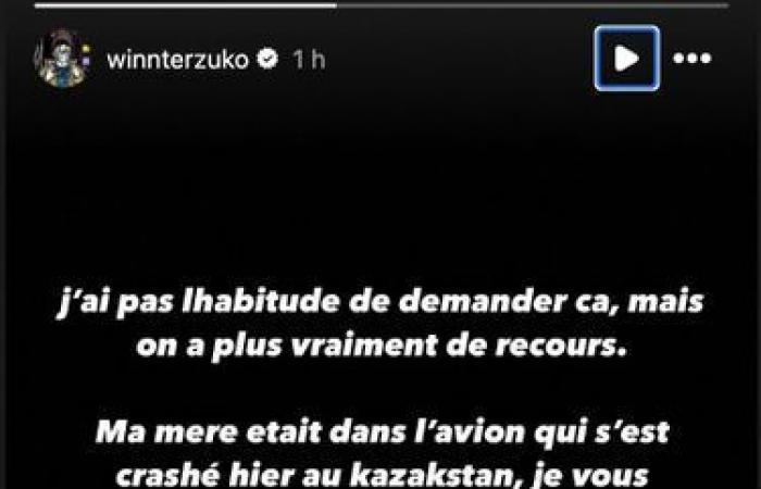 French rapper Winnterzuko appeals for help for his mother, seriously injured in the plane crash in Kazakhstan