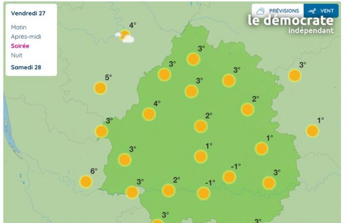 Dordogne. What is the weather forecast for this Friday, December 27?