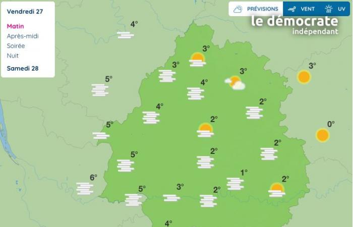 Dordogne. What is the weather forecast for this Friday, December 27?