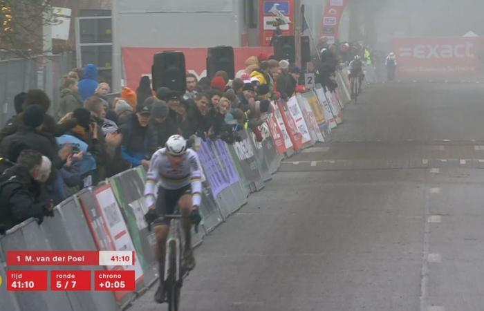 A fall with a spectator finally puts Van Aert in contention for the podium, Van der Poel in a class of his own in Loenhout