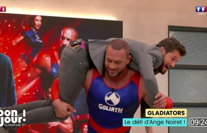 Before “Gladiators”, Goliath puts on a show with Ange Noiret and Christophe Beaugrand in “Bonjour! La matinale TF1”