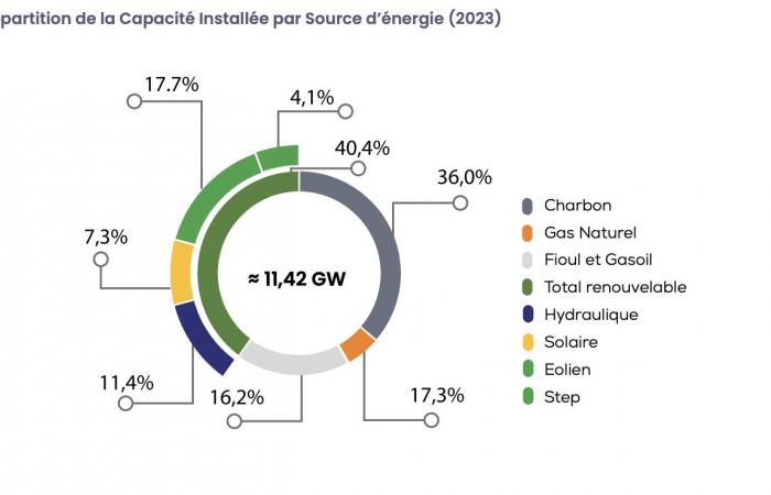 Coal dominates the energy mix, renewable energies reach 21.7%