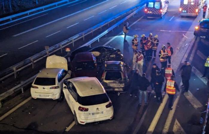 Six cars and a truck involved in a spectacular pileup on the RN7 near Riorges