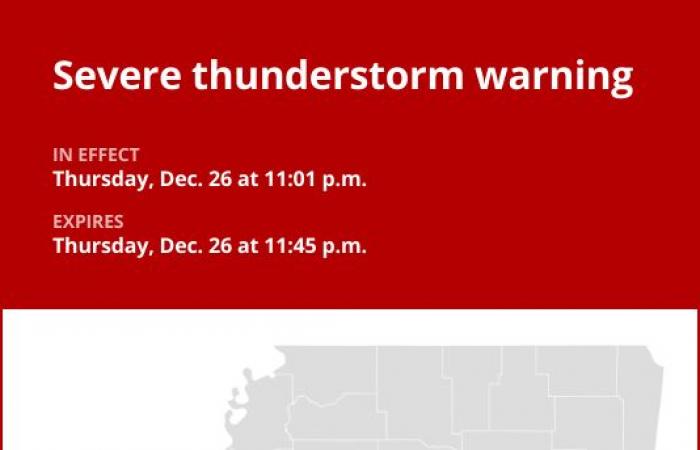 Thunderstorms with penny-sized hail and damaging winds in southwest Mississippi Thursday