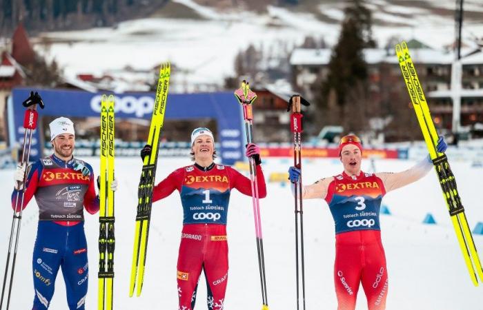 Cross-country skiing | Toblach: after Davos, Lucas Chanavat gets on the skate sprint podium again, Richard Jouve at the foot of the podium | Nordic Mag | No. 1 Biathlon