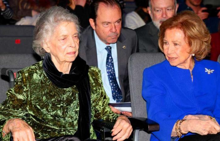 Queen Sofia out after Christmas with Princess Irene at a concert of recycled musical instruments