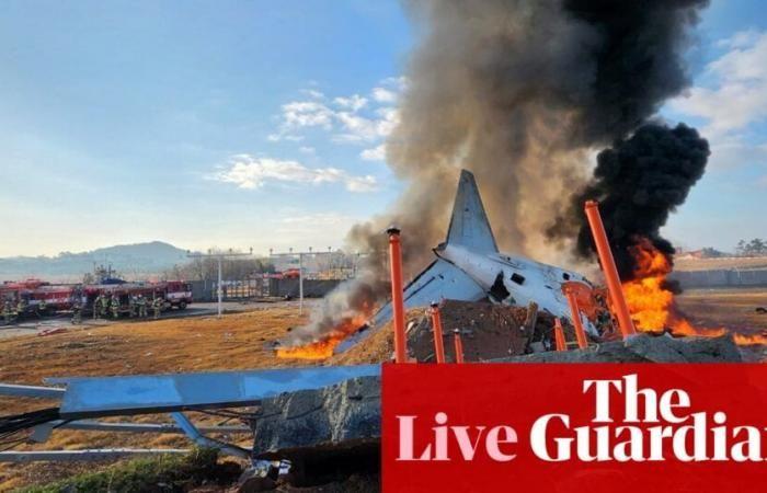 Death toll rises to 47 after Jeju Air flight skids off Muan airport runway – live updates