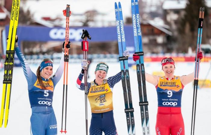 Cross-country skiing | Toblach: at the end of the suspense, Jessie Diggins wins the opening skate sprint of the Tour de Ski | Nordic Mag | No. 1 Biathlon