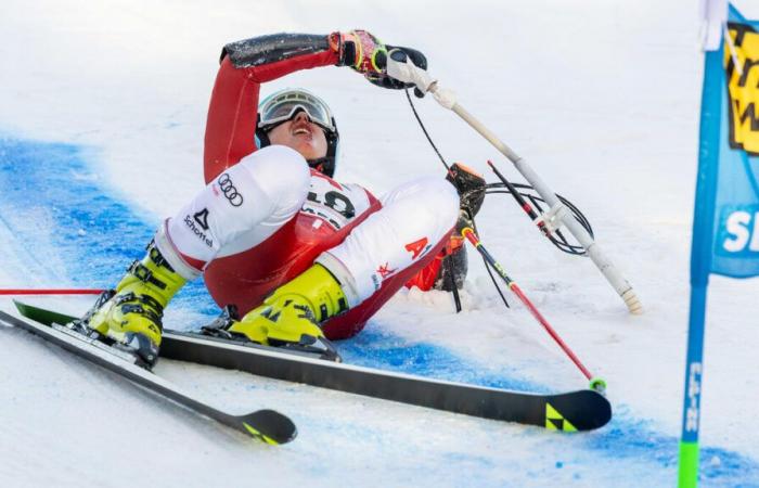 Alpine skiing: the video of the unusual fall of the Austrian Katharina Huber from the start of the Semmering giant