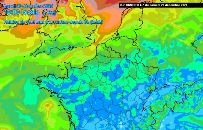 A new storm in France for the New Year? Gusts of up to 130 km/h predicted by weather models