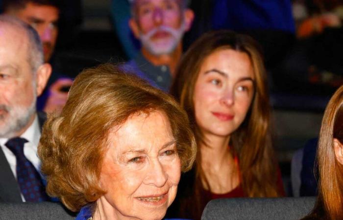 Queen Sofia out after Christmas with Princess Irene at a concert of recycled musical instruments