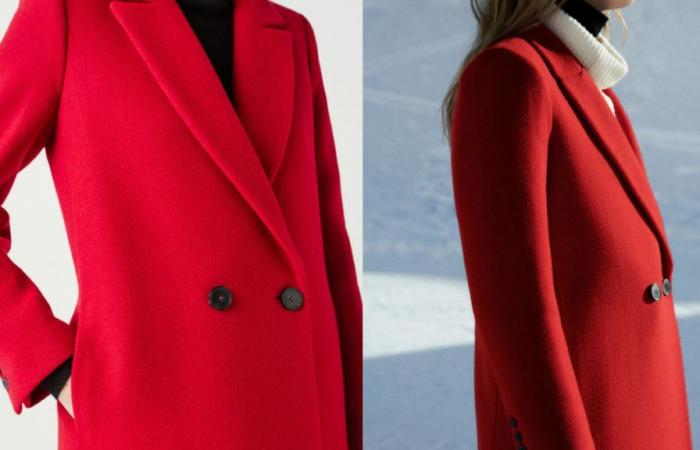 Recreate a royal look with this stunning, well-priced red Caroll coat