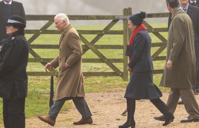 King Charles and Princess Anne make rare joint outing as they attend church in Sandringham