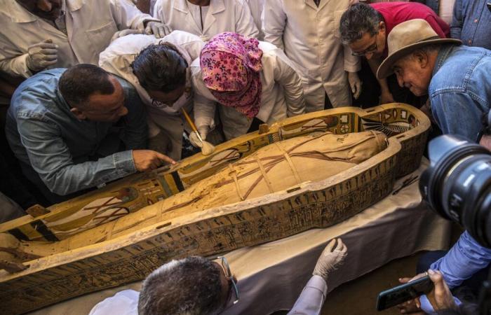 In Luxor, Egypt, a reburied sarcophagus discovered by French teams