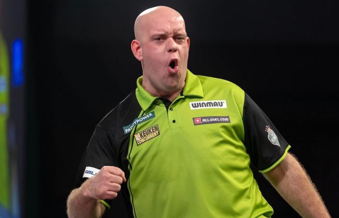 Van Gerwen reaches a high level at times and reaches the eighth finals of the World Darts Championship