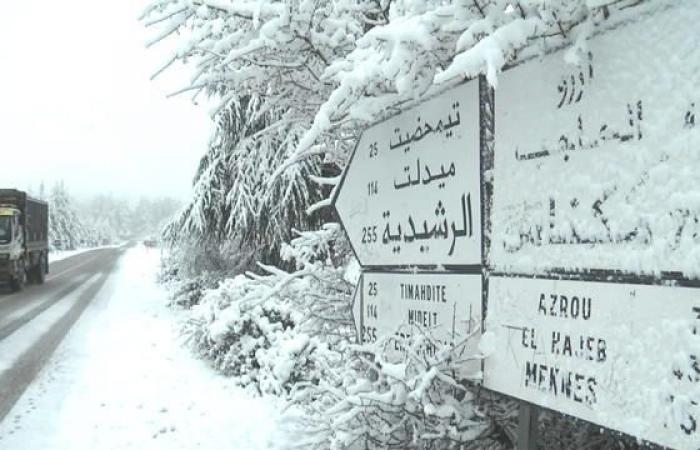 The cold snap accompanied by snowfall continues until Wednesday in Morocco