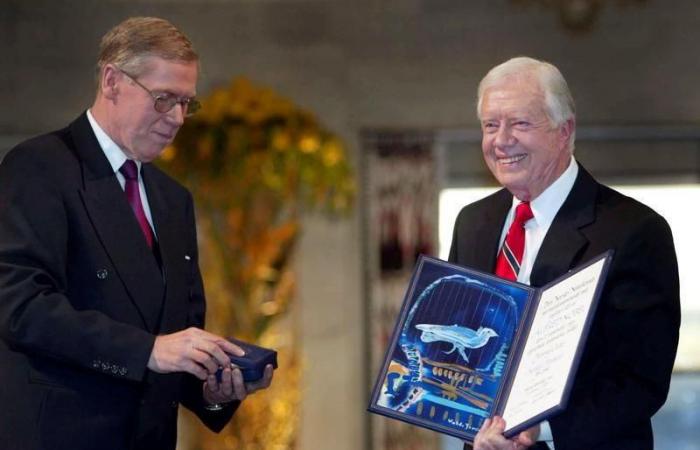 In 2002, Jimmy Carter received the Nobel Peace Prize