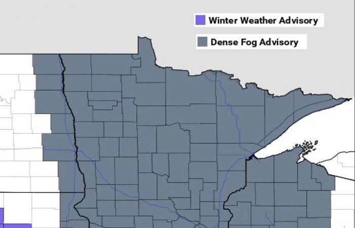 More fog Monday with rain and snow southwest