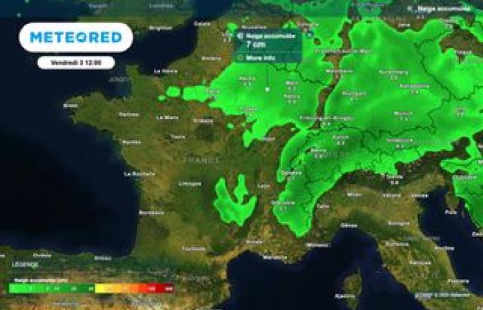 polar cold and snowfall expected in France next weekend or rain and very mild weather?