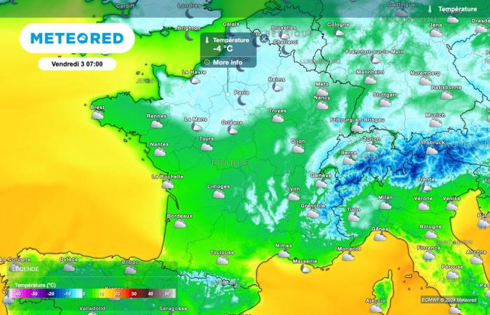 polar cold and snowfall expected in France next weekend or rain and very mild weather?