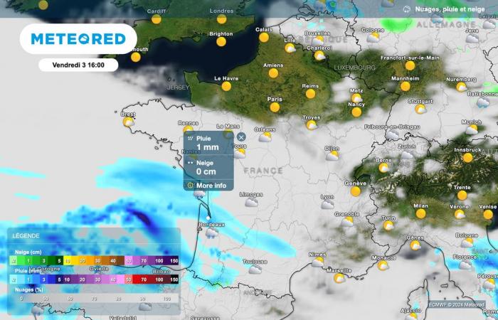 polar cold and snowfall expected in France next weekend or rain and very mild weather?