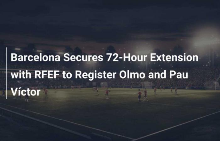 FC Barcelona obtains a 72-hour extension with the RFEF to register Olmo and Pau Víctor