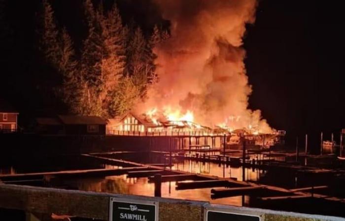 Fire destroys part of historic Telegraph Cove boardwalk