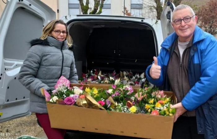 Beaune. Cœur de Fleurs offers 30 bouquets to Restos du Cœur