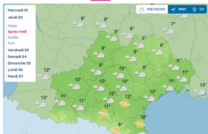 Meteo France. Here are the forecasts in Toulouse and Occitanie for Thursday