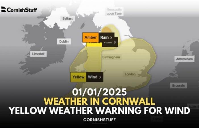 01/01/2025 – Weather in Cornwall – Yellow Weather Warning For Wind