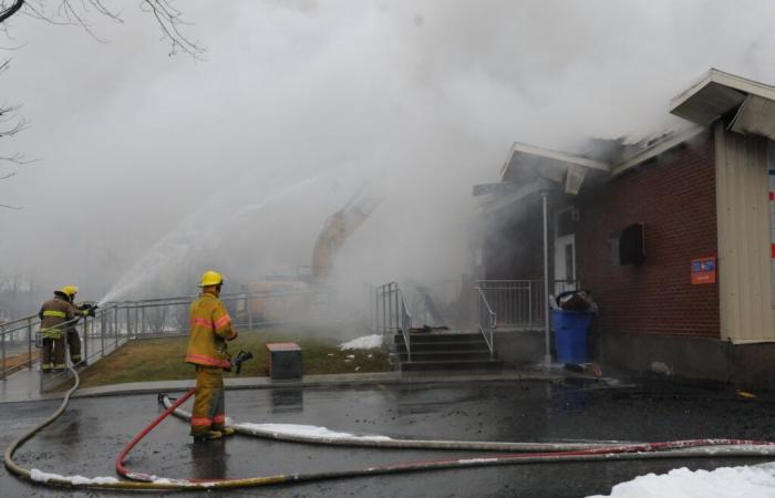 The Sainte-Aurélie community center destroyed on New Year’s Eve