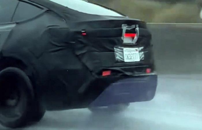 Tesla was filmed testing the Model Y’s Juniper refresh wipers in torrential rain, with the rear light bar and new mirror design