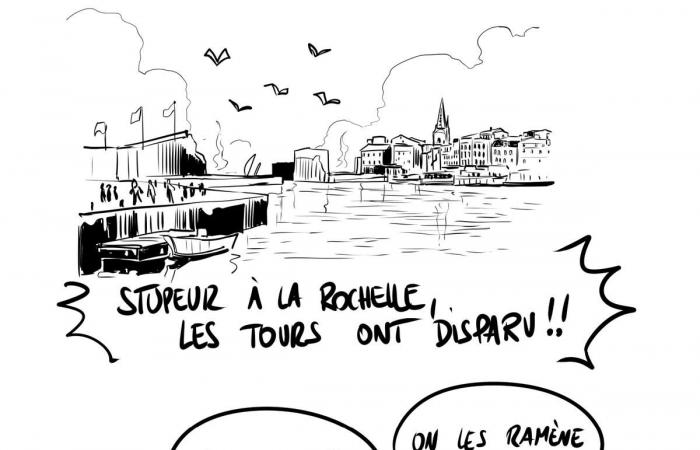 behind the Stade Rochelais caricatures, the comic strip artist Olivier Jolivet