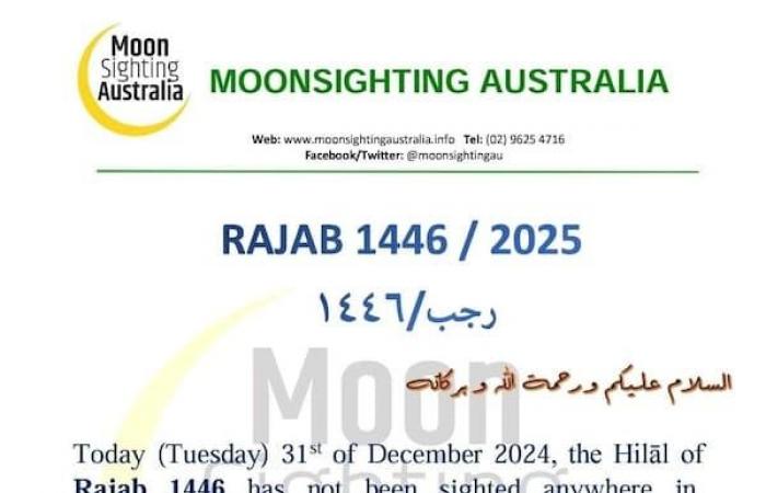 1st Rajab 1446, only two months before Ramadan 2025