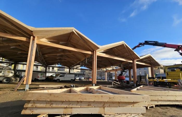 Aurec-sur-Loire: the future covered market takes shape on the Place des Hêtres