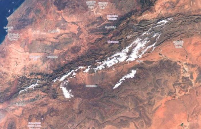 Satellites monitor wonderful images of the snow of the Atlas Highlands