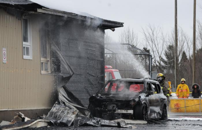 The Sainte-Aurélie community center destroyed on New Year’s Eve