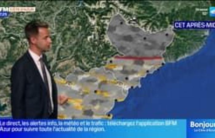 a hazy sky throughout the day, up to 15°C in Nice