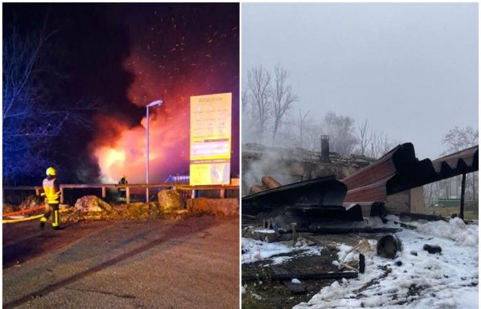 this famous leisure center catches fire on New Year's Eve