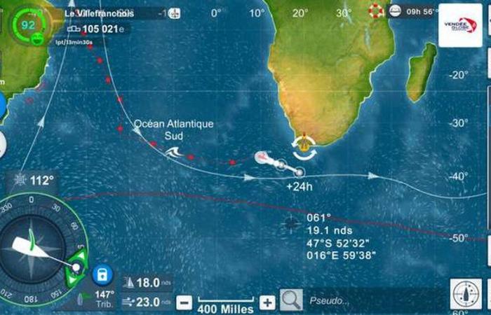 Virtual Vendée Globe: Le Villefranchois approaching Cape Horn