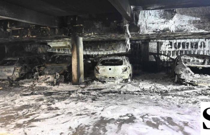 Large-scale operation by the fire brigade: Underground car park fire in Neuhausen, four cars completely destroyed