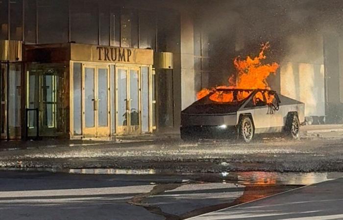 a Tesla Cybertruck exploded in front of the Trump Hotel in Las Vegas