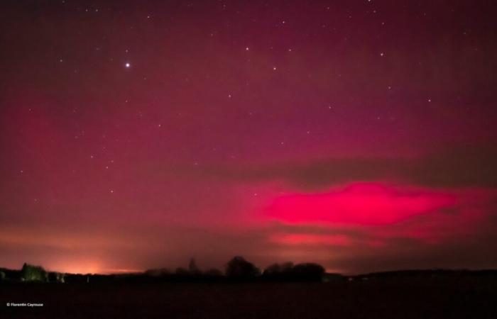 northern lights seen in the sky of Indre